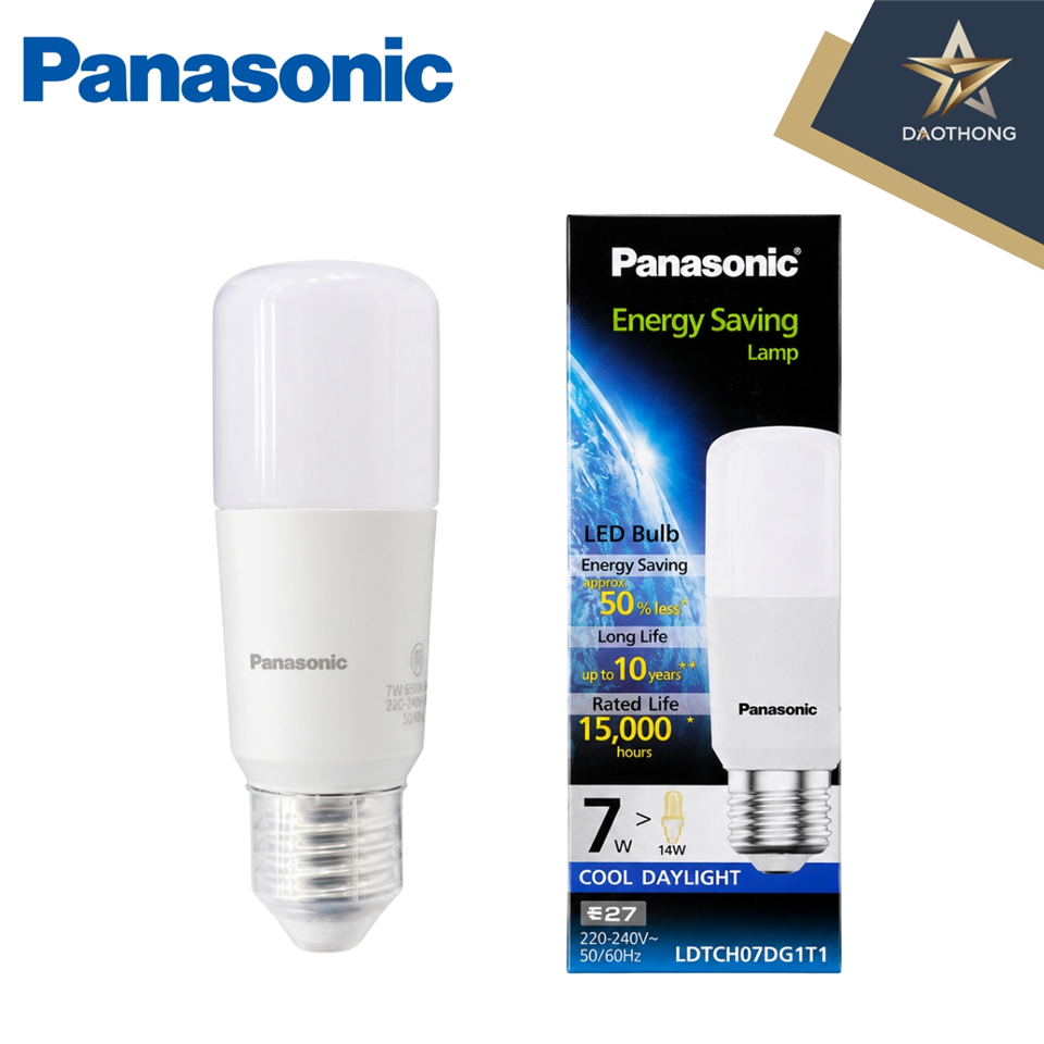 #พานาโซนิค หลอดไฟ LED 7W  6500K D-Stick 220-240V