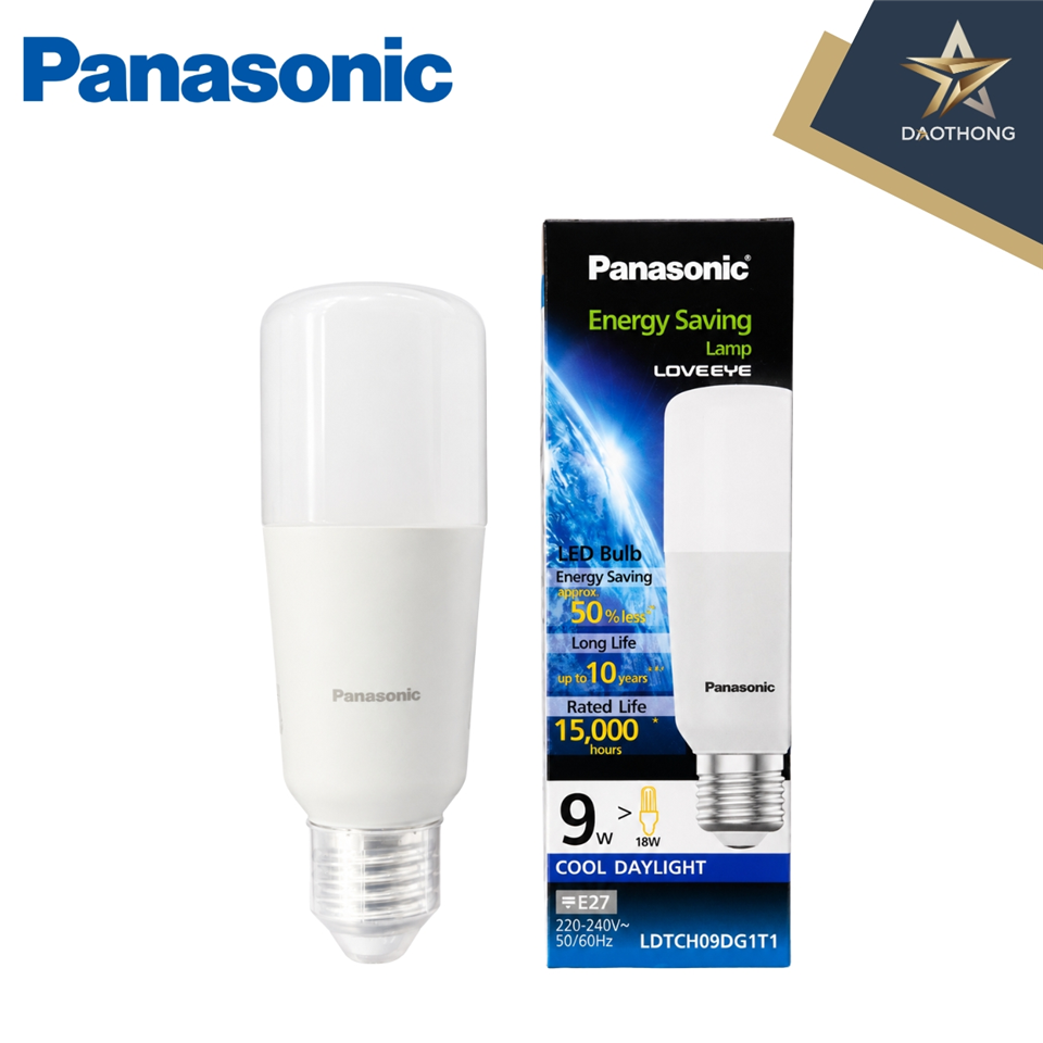 #พานาโซนิค หลอดไฟ LED 9W  6500K D-Stick 220-240V