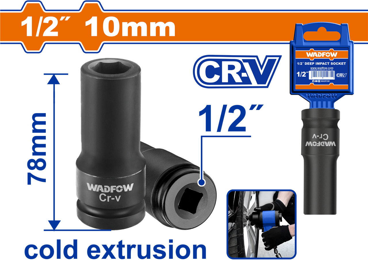 #WADFOW ลูกบล็อกลมยาว 1/2นิ้วx10mm CR-V WMS3210